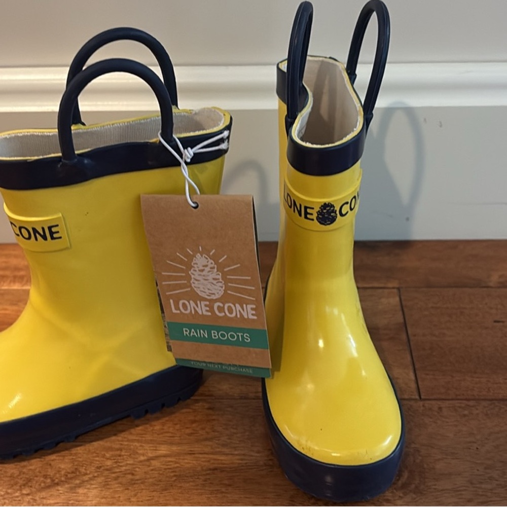 Yellow Waterproof Rain & Snow Boots with Easy Pull Handles